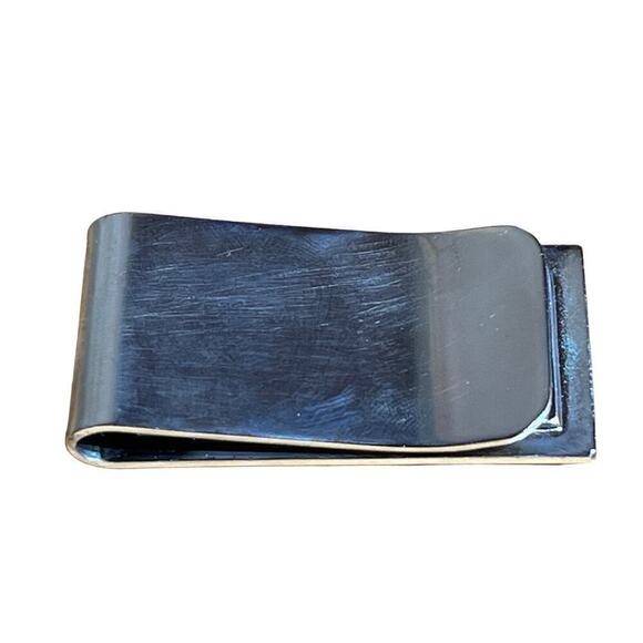 Vintage Money Clip. Hunting Scene Indian & Frontiersman. Two Tone Metal. Deer - Picture 4 of 5